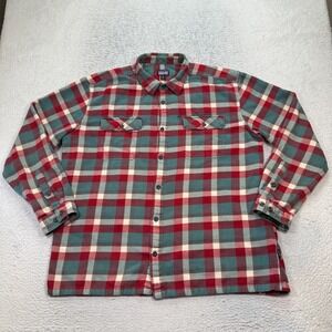 Patagonia Fjord Flannel Shirt Men's Size 2XL Long Sleeve Multicolor (Stains)